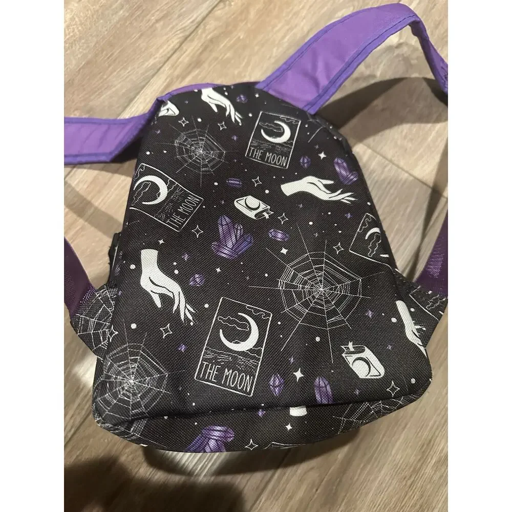 Halloween Purple Tarot Moon Stars Spiderman Backpack